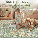 2x6 Washable Runner Rug,Grass Green Floral Boho Area Rug for Hallway,Low-Pile Non-Slip Stain Resistant Carpet for Kitchen, Bedside,Laundry Room,Entryway by TinyTreasures Baby Boutique