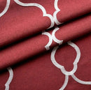MIUCO Moroccan Embroidered Semi Sheer Curtains Faux Linen Grommet Curtains for Living Room 52 x 63 Inch 2 Panels, Burgundy by CozyNest Decor