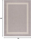 CAMILSON Outdoor Rug 6x9,Modern Outside Rugs for Patios Porches Waterproof Durable Washable Non-Shedding, Easy-to-Clean Indoor Outdoor Area Carpet (6 x 9, Bordered - Gray/White) by GreenHaven Gardens