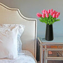 Mandy's Artificial Tulips 20 Stems Pink PU Faux Flowers for Wedding Home Decor 13.5 Inch by CozyNest Decor