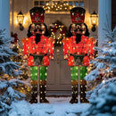61Inch Nutcracker Christmas Decor Outdoor with LEDs 5 Feet Lighted Large Nutcracker Lighted Christmas Decorations Outdoor with Stakes & Zip Ties for Xmas Yard, Porch, Lawn by CozyNest Decor