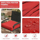 Patio Chair Cushions 24 X 24 X 5 Inch Waterproof Outdoor Seat Cushions for Patio Furniture, Outdoor Sofa Couch Pads with Ties & Handle, Set of 2, Red by GreenHaven Gardens