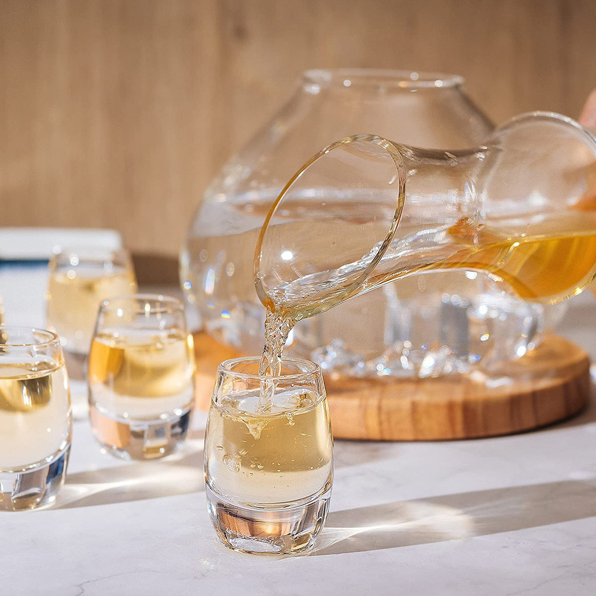 Sake Carafe Set 6 Sake Glass Set 8 5 Oz Glasses For Warm Or Cold Japanese Wine Drinking With A Woode, photo 4 of 7