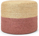 REDEARTH · Cylindrical Pouf Foot Stool Ottoman - Jute Braided Pouffe Poof Accent Sitting Footrest for Living Room, Bedroom, Nursery, Patio, Lounge & Other Rooms (Natural Rust, 18"x18"x14") by CozyNest Decor