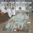5x7 Area Rugs for Living Room Rug Washable: Modern Rug for Dining Room Bedroom Carpet Non Slip Low Pile 5 by 7 Indoor Abstract Nursery Home Office Red Brown by TinyTreasures Baby Boutique