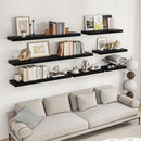 RICHFOCUS 36Inch Floating Shelves for Wall 2 Pack Shelves for Bedroom|Kitchen|Bathroom Wall Mounted Rustic Wood Floating Shelf with Invisible Brackets for Books|Storage|Decor, Black by CozyNest Decor
