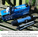 Telescope for Kids 50mm 100x Magnification Beginner Telescopio with Tripod, 2 Eyepieces & Finder Scope, STEM Educational Gift for Boys & Girls Ages 6-12, Portable Kids Telescope for Astronomy by TinyTreasures Baby Boutique