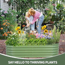 1MORE Galvanized Raised Garden Bed- Planter Garden Boxes Outdoor, Raised Beds for Gardening, 6x2x1.4ft Metal Garden Bed Kit for Vegetables Flower, Planter Raised Bed with Protective Tape & Tools.Green by GreenHaven Gardens