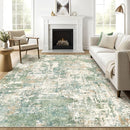 Area Rugs 9x12 Living Room: Washable Large Abstract Soft Green Rug Stain Resistant Indoor Floor Non-Slip Accent Carpet for Men Modern Home Enthusiasts Aged 25-45 - Bedroom Office Playroom by TinyTreasures Baby Boutique