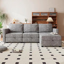 mestyl Modular Sectional Sofa Convertible L Shaped Sofa Couch Set with Storage for Living Room, Modern 3 Seater Modular Sectional Couch with Movable Ottoman (Grey) by CozyNest Decor