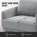 Oversized Accent Chair Set of 2 for Living Room Chairs Reading Arm Chair Comfy Modern Single Sofa Side Chairs with Metal Legs & Soft Cushion for Bedroom, Balcony,Waiting Room (Polyester, Grey) by CozyNest Decor