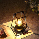 JHY DESIGN Retro Style Geometric Table Lamp 10''High Simple Iron Art Cordless Lamp Battery Powered Lamp with 6-Hours Timer Feature Cage Wireless Lamp for Balcony Party Indoor Outdoor(Short, Black) by GreenHaven Gardens