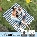 HX&OD Extra Large Picnic Outdoor Blanket, 80”x80” Waterproof Picnic Mat Foldable Camping Blanket Portable with Carry Strap for Beach Mat Outdoor Camping Party(Grey&Green) by TinyTreasures Baby Boutique