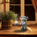 Highland Cow Statues with Solar Lights, Highland Cow Resin Figurine Lights, Highland Cow Ornaments for Patio, Balcony, Indoor Decoration and as Gifts by GreenHaven Gardens