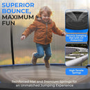 SereneLife 8FT 10FT 12FT 14FT Outdoor Trampoline for Kids - Recreational Backyard Trampoline with Curved Safety Poles and Net Enclosure- ASTM Approval for Kids Adults by TinyTreasures Baby Boutique