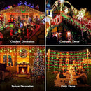 480 LED 49FT Christmas Lights Plug in 8 Modes with Timer Dimmable Christmas Decorations Outdoor Waterproof Indoor Curtain String Lights for Roof Porch Garden Holiday Wedding Party Decor Red + Green by GreenHaven Gardens