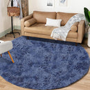 4FT Round Rug for Bedroom: Fluffy Shag Soft Washable Rugs Circle Small Fuzzy Plush Indoor Carpet for Living Room Nursery Playroom Dorm Kids Girls Boys Room (Navy Blue, 4'x4') by TinyTreasures Baby Boutique