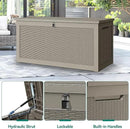 YITAHOME 260 Gallon XXL Large Deck Box, Outdoor Resin Storage Box, Lockable Storage Container for Patio Cushions, Furniture, Garden Tools, Water Resistant (Brown) by CozyNest Decor