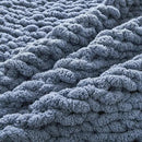 WESHIONGOO Chunky Knit Blanket Throw 40"×40" Knitted Throw Blankets for Couch Bed Fluffy Soft Blanket with Jumbo Chenille Yarn Thick 100% Handmade (Dusty Blue) by CozyNest Decor