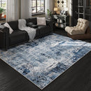 6x9 Rug Washable Bedroom Rug Large Boho Rug Soft Area Rug Abstract Pattern Non-Slip Non-Shedding Faux Wool Vintage Rug for Living Room, Farmhouse, Dining Room, Kids Playroom, Blue by TinyTreasures Baby Boutique