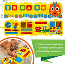 Felt Train Busy Board for Toddlers 2-4 Year Old - Montessori Busy Board with 22 Sensory Toys to Fine Motor Skills - Toddler Travel Toys by TinyTreasures Baby Boutique