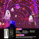2 Pack Each 200 LED Halloween Net Lights Outdoor Waterproof 3M*2M Mesh Lights Fairy String Lights Plug in with Timer 8 Modes for Bush Window Fence Garden Yard Roof Wall Decor-Purple and Orange by GreenHaven Gardens