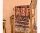 Handmade Cotton Floral Throw Blanket | Indian Block Print with Tassels | Boho Fringed Sofa & Bed Cover | 48x70 Inches Lightweight Decorative Throw for Couch, Living Room & Bedroom by CozyNest Decor