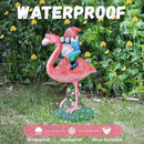 Solar Flamingo Gnome Garden Decor Statue, Outdoor Funny Solar Light Decoration for Yard, Patio, Lawn, Unique Housewarming, Birthday Gift for Women, Mom, Grandma by GreenHaven Gardens