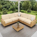 hyha Waterproof Sectional Couch Covers, Non Slip Sofa Couch Cushion Covers L Shape, Thick Stretch Jacquard Fabric, Washable Sofa Slipcovers with Elastic Bottom (1 Piece for Chaise, Beige) by CozyNest Decor