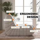 Big Bean Bag Chairs for Adults, 3 Seater Large Bean Bag Chair Sofa, Fireside Chair Lazy Sofa Chair with High Density Comfortable Foam, Modern Bean Bag for Living Room, Bedroom, Office (Beige) by CozyNest Decor