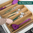 Utoplike Acacia Kitchen Drawer Organizer Expandable, Large Utensils and Cutlery Tray, Adjustable Silverware Divider for Knives Flatware by CozyNest Decor