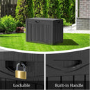 50 Gallon Plus Resin Deck Box, Waterproof Outdoor Storage Bin for Patio, Poolside, and Garden, Lockable & UV-Resistant, Ideal for Small Spaces, Black by GreenHaven Gardens