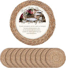 Defined Deco Woven Placemats Set of 10,12" Round Rattan Placemats,Natural Hand-Woven Water Hyacinth Placemats,Farmhouse Weave Place Mats,Rustic Braided Wicker Table Mats for Dining Table,Home,Wedding. by CozyNest Decor