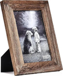 Yaetm-4x6 Picture Frame Set of 2, Natural Solid Wood Distressed Photo Frame, Display On Tabletop And Wall, High Definition Real Glass, Carbonized Black (2 pack) by CozyNest Decor