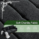 Convertible Sofa Bed, 90" Full Size Sleeper Sofa with Storage, Tufted Chenille 3 Seat Sofa Couches for Living Room, Small Spaces, Guest Room, Apartment, Black by CozyNest Decor