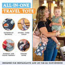 Travel Silicone Portable Feeding Supplies - Toddler Suction Plates, Silicone Baby Spoon & Fork, Lightweight Foldable Bib & Waterproof Storage Bag - 6 Piece Set by TinyTreasures Baby Boutique