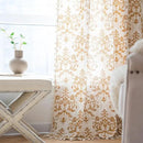 Sutuo Home Boho Curtains 84 Inches Length for Bedroom Living Room, Printed Moroccan Cotton Linen Rod Pocket Rustic Farmhouse Bohemian Tassels Window Treatment, 1 Panel 59" W x 84" L, Brown Damask by CozyNest Decor