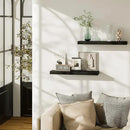 BAMEOS Floating Shelf,Wall Shelf,Decor Wall Mounted Shelves,Hanging Shelf Set L24xW6 for Bathroom Kitchen Living,Kitchen,Room Bedroom Storage,Black by CozyNest Decor