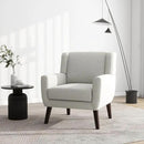 UIXE Accent Chair, Fabric Upholstered Armchair for Living Room, Comfy Arm Chair Single Sofa Bedroom Side Reading Seat - Flax Beige by CozyNest Decor