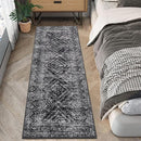 COZYLOOM Rug Runners 2x8 Washable for Hallway Vintage Non Slip Area Rug Geometric Soft Throw Rugs Low Pile Stain Resistant Carpet for Office Dining Room Living Room, Black by TinyTreasures Baby Boutique