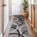 Rugshop Modern Wavy Circles Design Runner Rug 2'7" x 8' Gray by TinyTreasures Baby Boutique