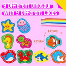 9 Pieces Kids Lacing Cards, Double Sided Sewing Cards in 9 Marine Animal Cards with 9 Colorful Laces, Imagination Development Lacing Toys Games for Children Educational and Learning Activity by TinyTreasures Baby Boutique