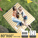 HX&OD Extra Large Picnic Outdoor Blanket, 80”x60” Waterproof Picnic Mat Foldable Camping Blanket Portable with Carry Strap for Beach Mat Outdoor Camping Party(Yellow) by TinyTreasures Baby Boutique