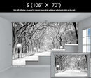 Beautiful 3D Snowy Forest Wallpaper Gray New York Park Landscape Wall Mural Living Room Bedroom (Not Peel and Stick) by CozyNest Decor