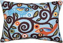 Lumbar Klimt Pillow Cover | Green Birds | Tree of Life | Modern Floral | Outdoor Pillows | Mid Century Chair Cushion | Handmade Wool Size 14x20 by CozyNest Decor