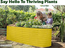 Galvanized Raised Garden Beds Outdoor // 6×2×2 ft Planter Raised Beds for Gardening, Vegetables, Flowers // Large Metal Garden Box (Yellow) // Patented Tool-Free Design by GreenHaven Gardens