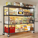 REIBII 60''W Storage Shelves 2399LBS Metal Shelving Unit with Wheels & Feet, 4 Tier Garage Shelving Heavy Duty Adjustable Wire Shelf for Pantry Kitchen Garage, 60" W x 18" D x 65.5" H, 2 Pack by CozyNest Decor