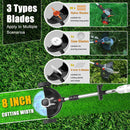 Electric Weed Wacker Cordless Eater Battery Powered, 21v Lightweight Weed Trimmer With 2 4.0Ah Battery Operated & Charger & Wheels & Shears, 3 In1 Grass Trimmer/Brush Cutter/Lawn Edger for Yard Garden by GreenHaven Gardens