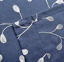 MIUCO Floral Embroidered Semi Sheer Curtains Faux Linen Grommet Curtains for Bedroom 52 x 84 Inch 2 Panels, Navy Blue by CozyNest Decor