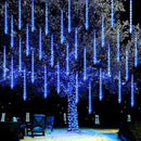 Dazzle Bright 864LED Christmas Light, Meteor Shower Rain Lights 11.8 Inch 24 Tubes, Waterproof Plug in Falling Rain Lights Christmas Decorations for Xmas Bushes Tree Yard Party (Blue) by GreenHaven Gardens